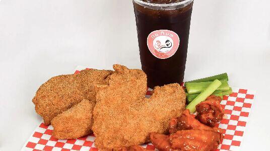 2pc Fish-5pc Wings w Drinks