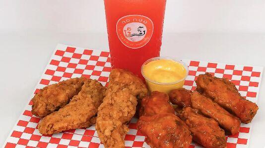 4 Chicken Tender - 5pc Wings w Drinks